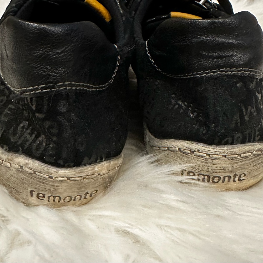 Remonte Tennis Shoes Sneakers Black Yellow - Picture 4 of 7